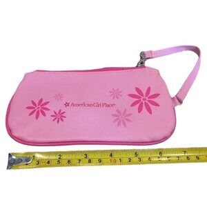 American Girl Place Childs Pink Vinyl Wristlet Change Purse Bag Floral Cute 7"